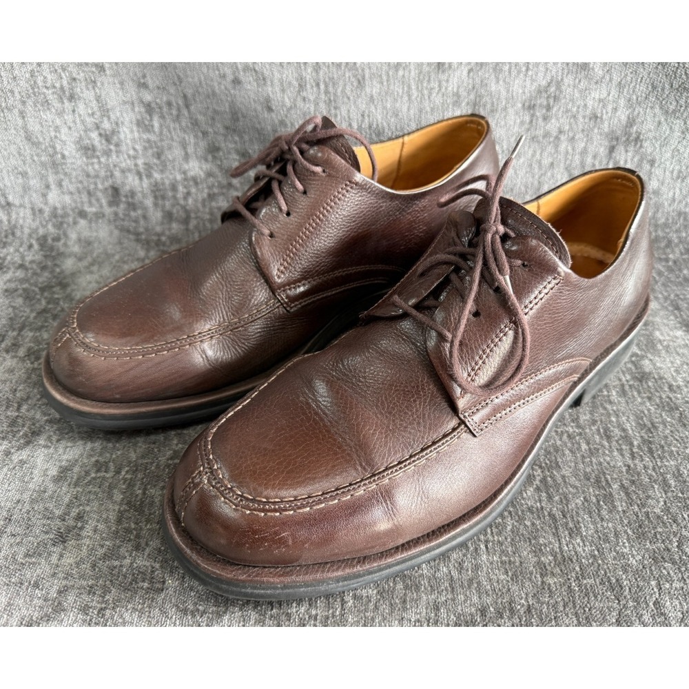 Sandro Moscoloni Vineyard Mens 8.5 D Brown Leather Pebble Grain Derby Shoes Braz
